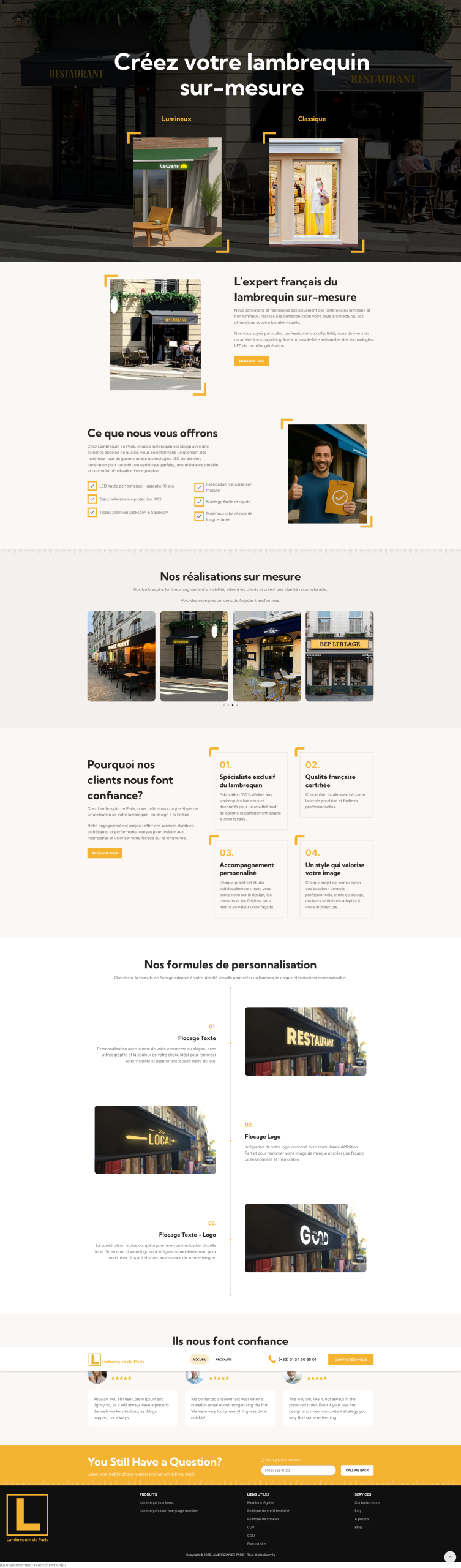 Site e-commerce Lambrequin de Paris